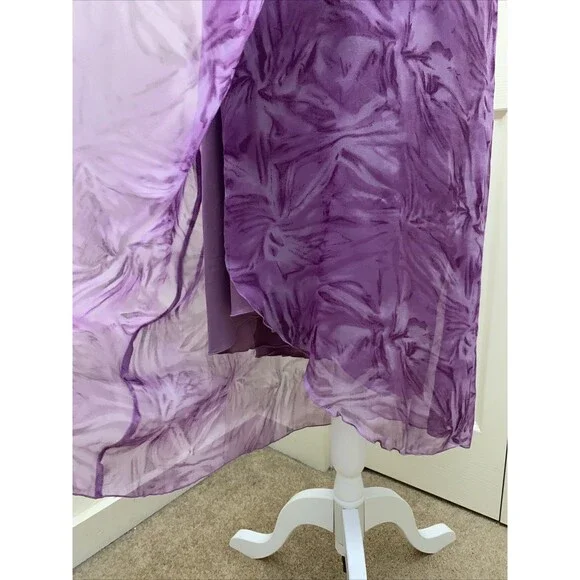 VtG Jonathan Martin 100% Silk Dress Y2K Fairy Babydoll Purple Sheer Sz 6 NWT - Picture 7 of 16